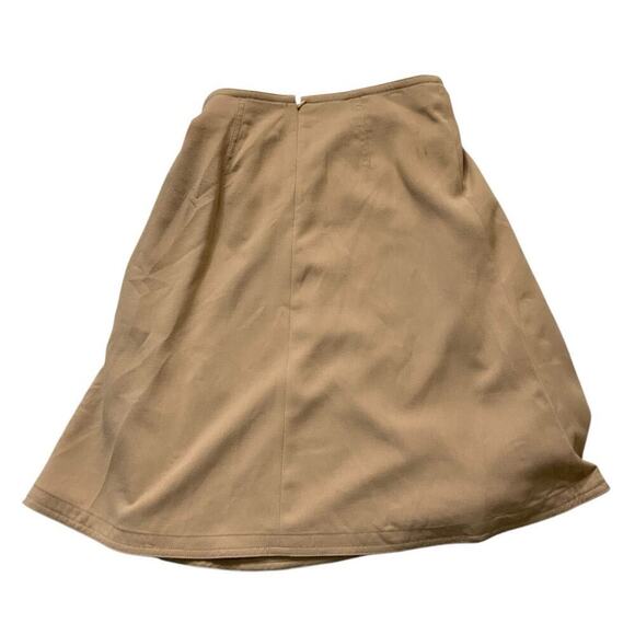 Ann Taylor Khaki Wrap Skirt Womens 8 Buckle Minimalist A-Line Casual Workwear - Picture 2 of 8